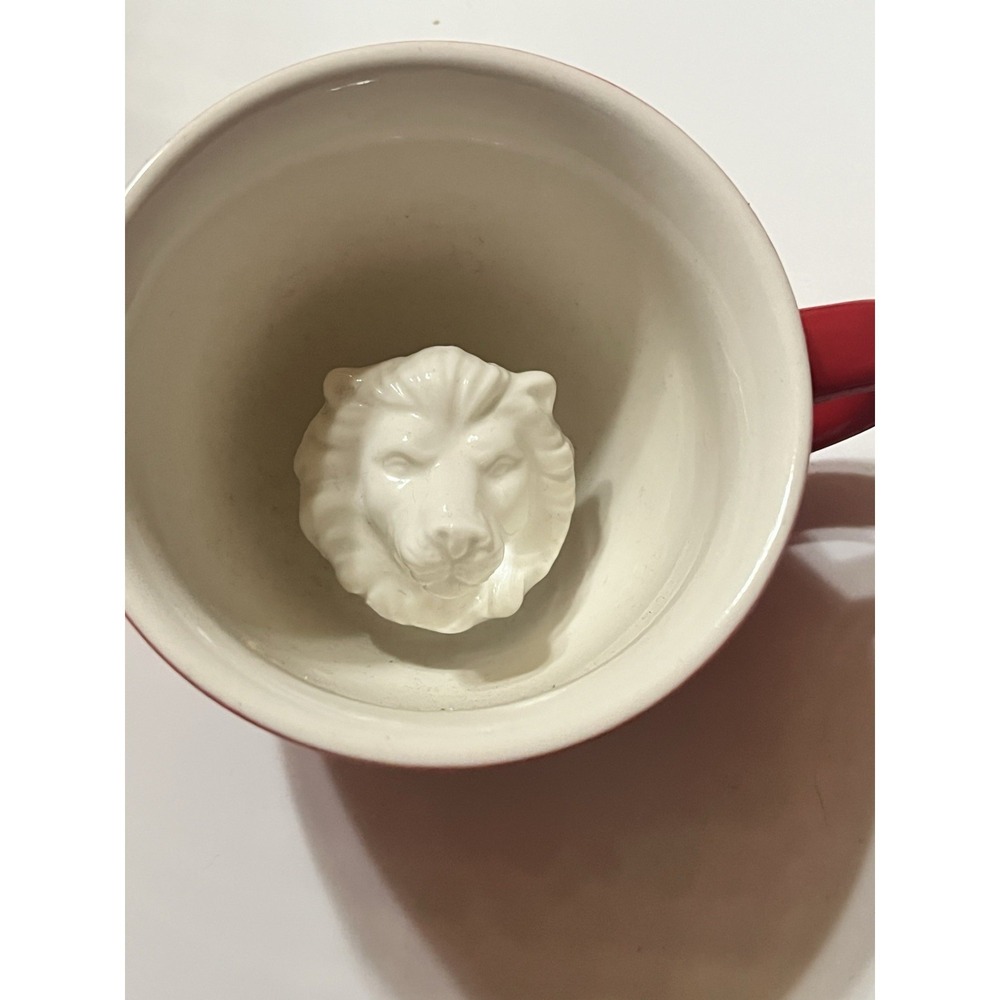 Creature Cups Lion Mug Hidden Animal Inside Red Coffee Cup